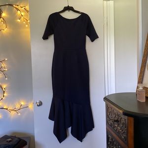 Navy blue tiered gown short sleeve size 6